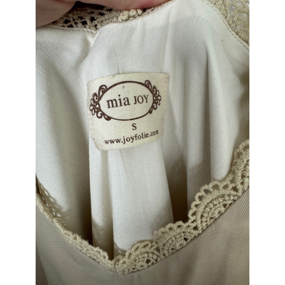 Mia Joy by Joyfolie Tan Cold Shoulder Lace Trim Maxi Dress Small - Picture 9 of 11